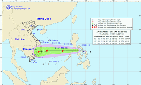 Ứng phó với áp thấp nhiệt đới gần Biển Đông